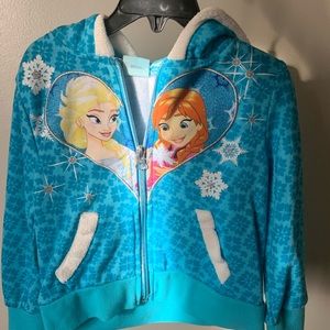 Disney Frozen Elsa and Anna zip up hoodie 3T NWT